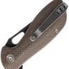 Skallywag Tactical Mudskipper Linerlock Folding Knife Brown Micarta