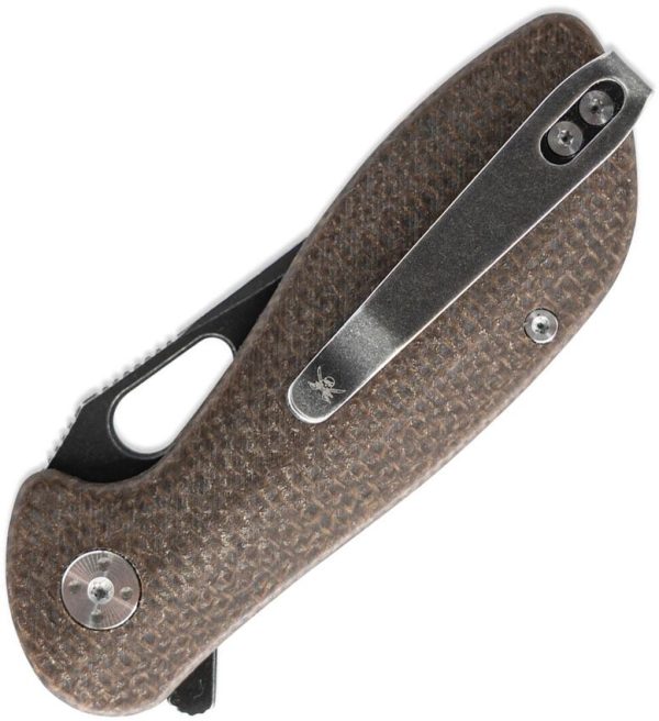 Skallywag Tactical Mudskipper Linerlock Folding Knife Brown Micarta