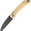 Skallywag Tactical Porpoise Folding Knife Tan G10 N690 Wharncliffe