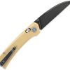 Skallywag Tactical Porpoise Folding Knife Tan G10 N690 Wharncliffe