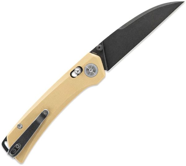 Skallywag Tactical Porpoise Folding Knife Tan G10 N690 Wharncliffe