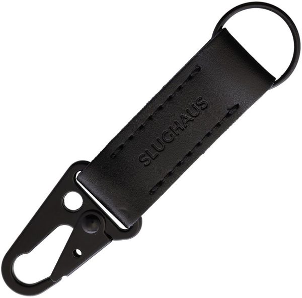 Slughaus Military Leather Keyclip Black