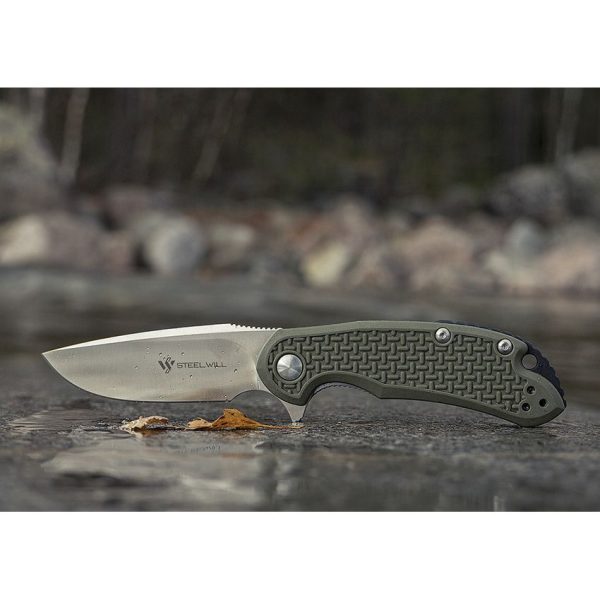 Steel Will Cutjack C22M Linerlock D2 Drop Point OD Green
