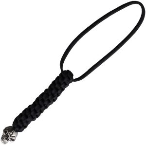 Schmuckatelli Co Emerson Lanyard - Black Braided Skull Bead