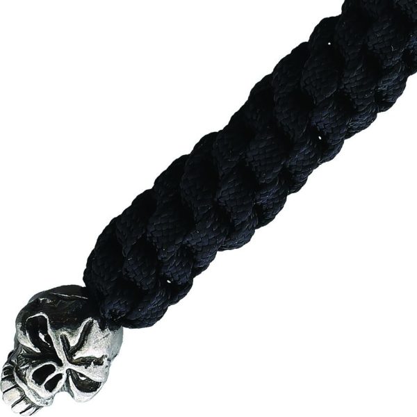 Schmuckatelli Co Emerson Lanyard - Black Braided Skull Bead