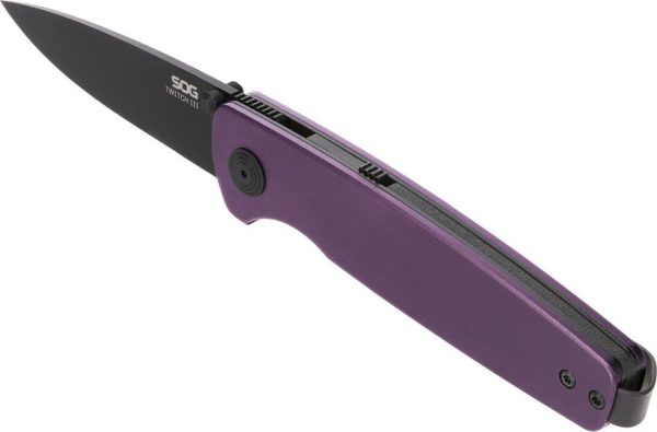 SOG Twitch III Linerlock Assisted Opening Folding Knife Purple