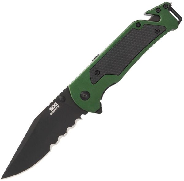 SOG Escape ATK 2.0 Assisted Folding Knife AUS-8 Black Blade