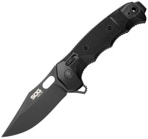 SOG Seal XR Clip Point Folding Knife S35VN Black FRN 7"