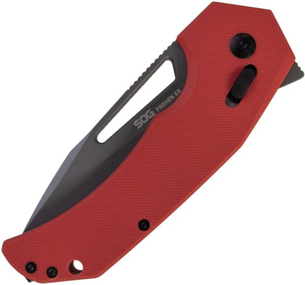 SOG Prohen XR Lock Red Folding Knife D2 Steel G10 Handle