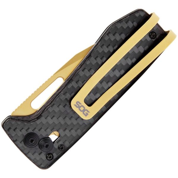 SOG Ultra XR Lock Carbon Folding Knife CPM S35VN Gold