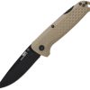 SOG Adventurer Lockback Drop Point FDE/Black