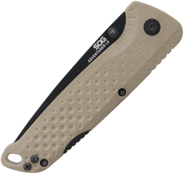 SOG Adventurer Lockback Drop Point FDE/Black