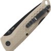 SOG Adventurer Lockback Drop Point FDE/Black
