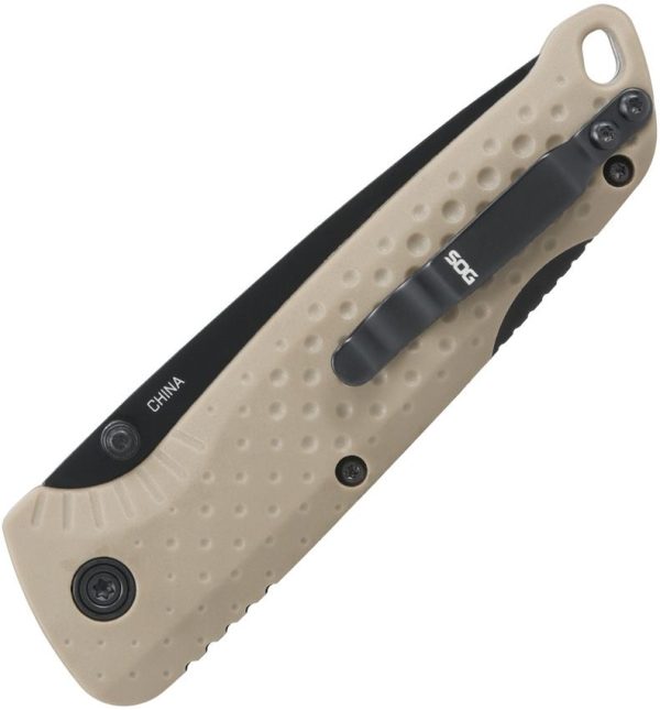 SOG Adventurer Lockback Drop Point FDE/Black