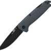 SOG Adventurer Lockback Drop Point Gray/Black