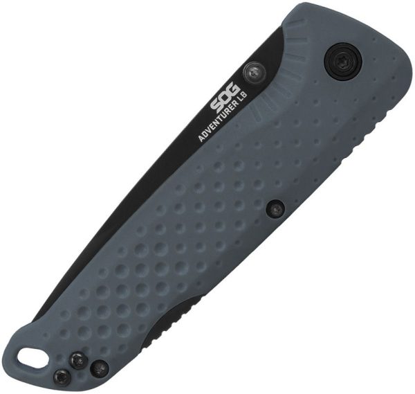 SOG Adventurer Lockback Drop Point Gray/Black