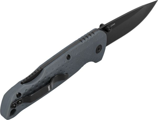 SOG Adventurer Lockback Drop Point Gray/Black