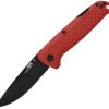 SOG Adventurer Lockback Drop Point Red/Black