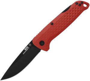 SOG Adventurer Lockback Drop Point Red/Black