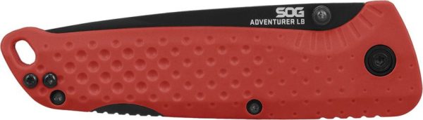 SOG Adventurer Lockback Drop Point Red/Black