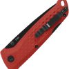 SOG Adventurer Lockback Drop Point Red/Black