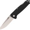 SOG Adventurer Lockback Drop Point Black Satin