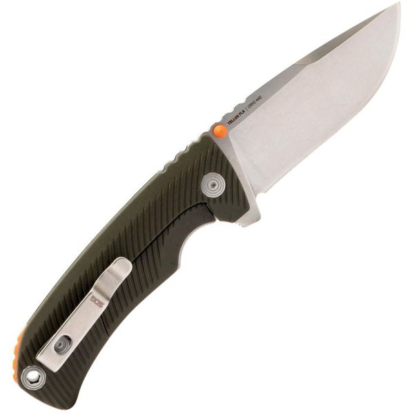 SOG Tellus Framelock 3.5" 440 Stainless Green Folding Knife