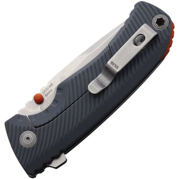 SOG Tellus FLK Framelock Folding Knife 3.5" 440 Stainless Wolf Gray