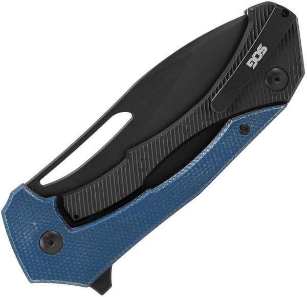 SOG Bulwark Framelock Folding Knife 3" D2 Blue Micarta