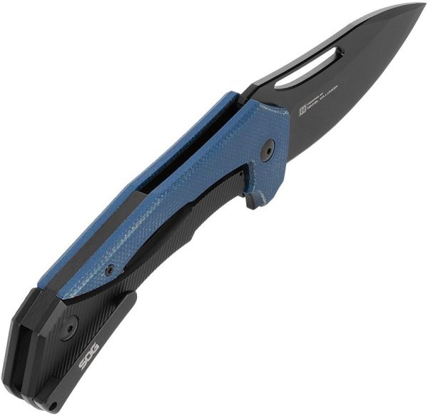 SOG Bulwark Framelock Folding Knife 3" D2 Blue Micarta
