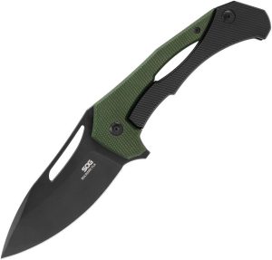 SOG Bulwark Framelock Folding Knife D2 Steel OD Green Micarta