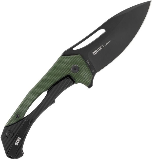 SOG Bulwark Framelock Folding Knife D2 Steel OD Green Micarta