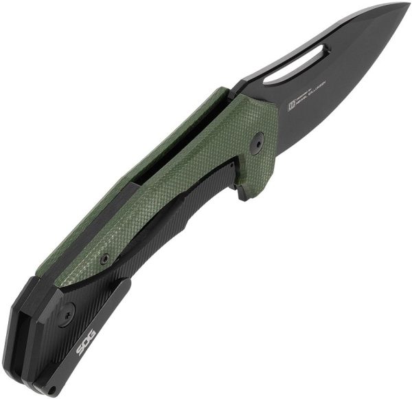 SOG Bulwark Framelock Folding Knife D2 Steel OD Green Micarta