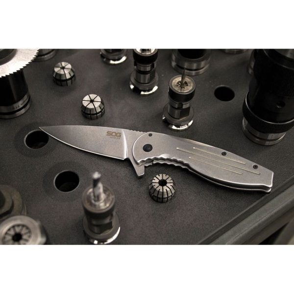 SOG Aegis Framelock 3.25" Stonewash 8Cr13MoV Folding Knife