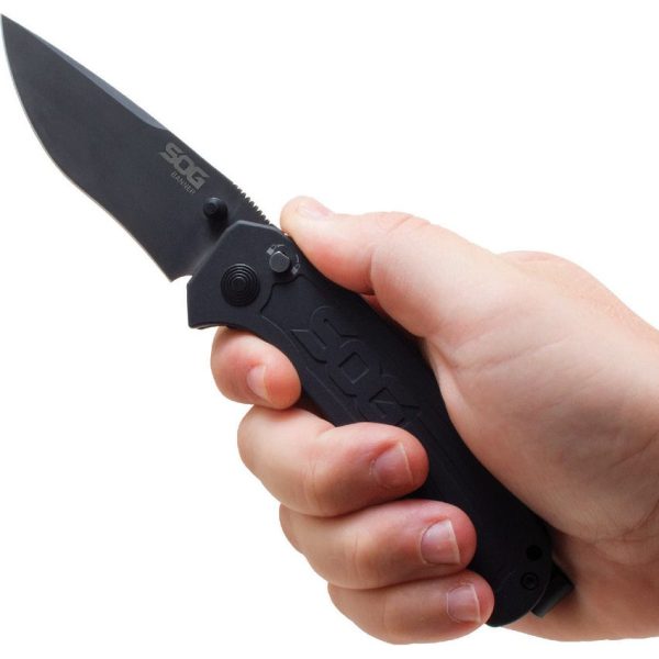 SOG Banner Button Lock USA Assisted Opening Folding Knife CPM S35VN