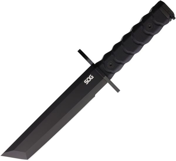 SOG Bar15T Combat Knife Tanto Fixed Blade AUS-8 Black G10