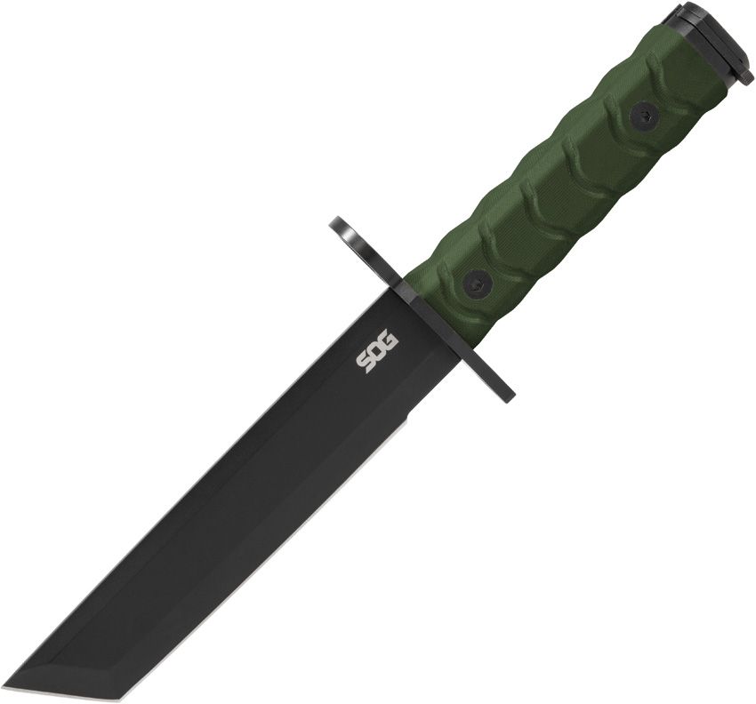 SOG BAR15T Combat Knife 7.13" Black PVD AUS-8 OD Green G10
