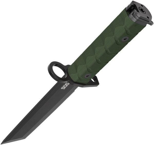 SOG BAR15C Combat Fixed Blade Knife Black AUS-8 Tactical