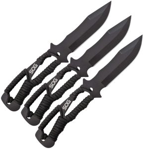 SOG Three Piece Throwing Knife Set 420 Stainless Fixed Blade