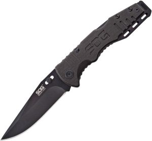 SOG Salute Mini Lockback Folding Knife - Black Oxide