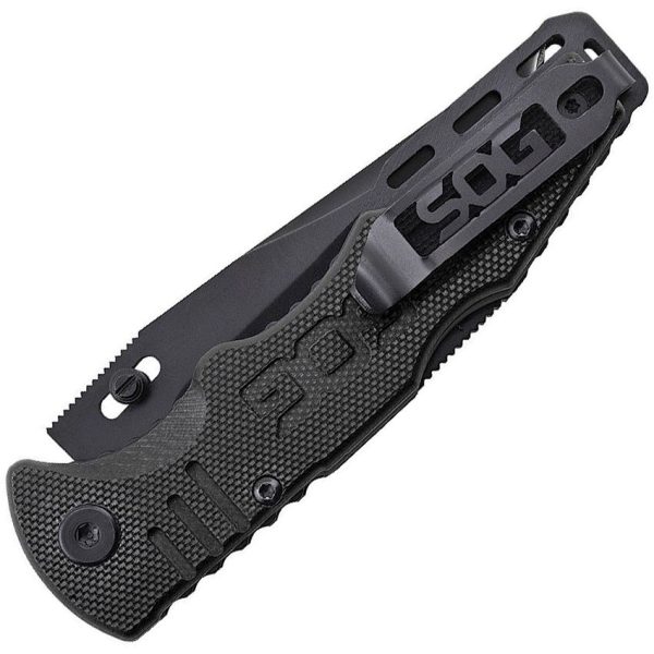 SOG Salute Mini Lockback Folding Knife - Black Oxide