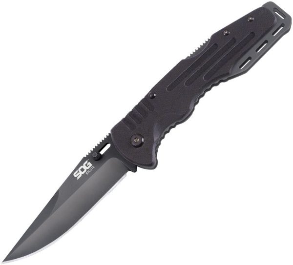 SOG Salute Lockback Black 8Cr13MoV Folding Knife G10