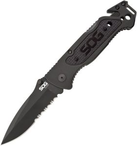 SOG Escape Black Folding Knife 9Cr18MoV Stainless Multi-Tool