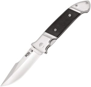 SOG Fielder Linerlock Folding Knife 3.5" 7Cr17 Black G-10