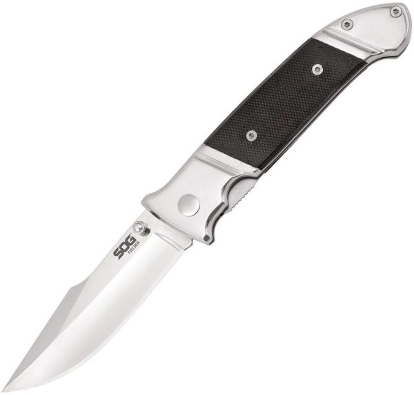 SOG Fielder Linerlock Folding Knife 3.5" 7Cr17 Black G-10
