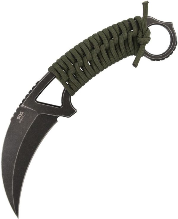 SOG Gambit XL Fixed Blade Karambit 4" AUS-10A Black Kydex