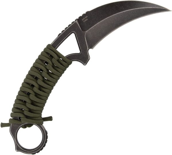SOG Gambit XL Fixed Blade Karambit 4" AUS-10A Black Kydex