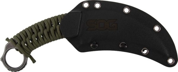 SOG Gambit XL Fixed Blade Karambit 4" AUS-10A Black Kydex