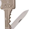 SOG Key Knife Lockback - Brass Tone Stainless