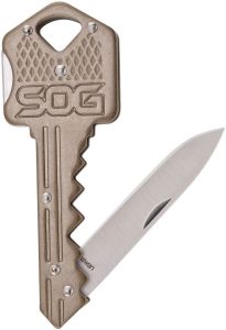 SOG Key Knife Lockback - Brass Tone Stainless